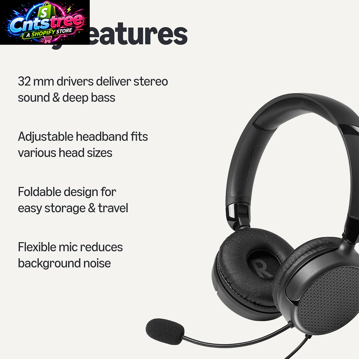 Amazon Basics on Ear Wired Computer Headset with Adjustable Microphone, 3.5Mm Port or In-Line Control with USB-A Port, Foldable, Clear Sound, Small/Medium Size, Black (Pack of 2)