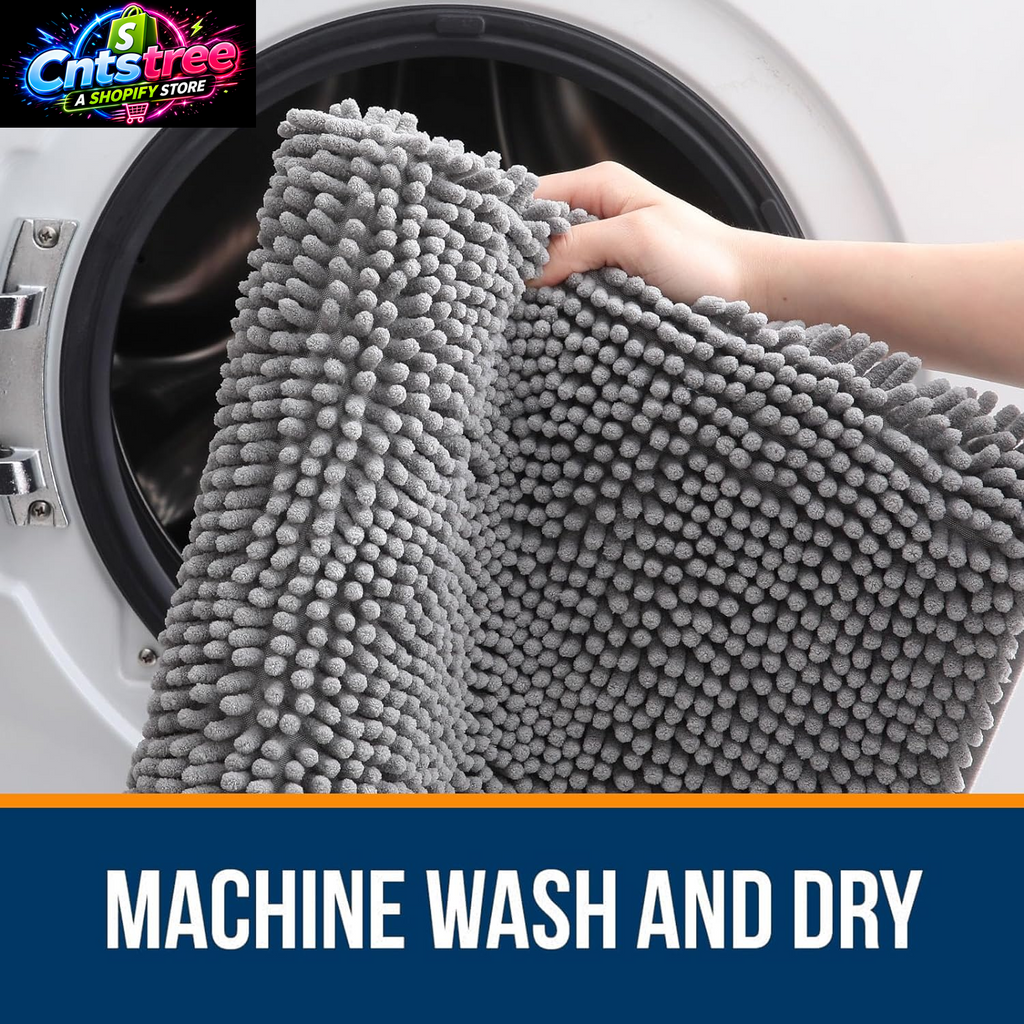 OLANLY Bathroom Rugs 30X20, Extra Soft Absorbent Chenille Bath Rugs, Rubber Backing Quick Dry, Machine Washable Bath Mats for Bathroom Floor, Tub and Shower, Home Decor Accessories, Grey
