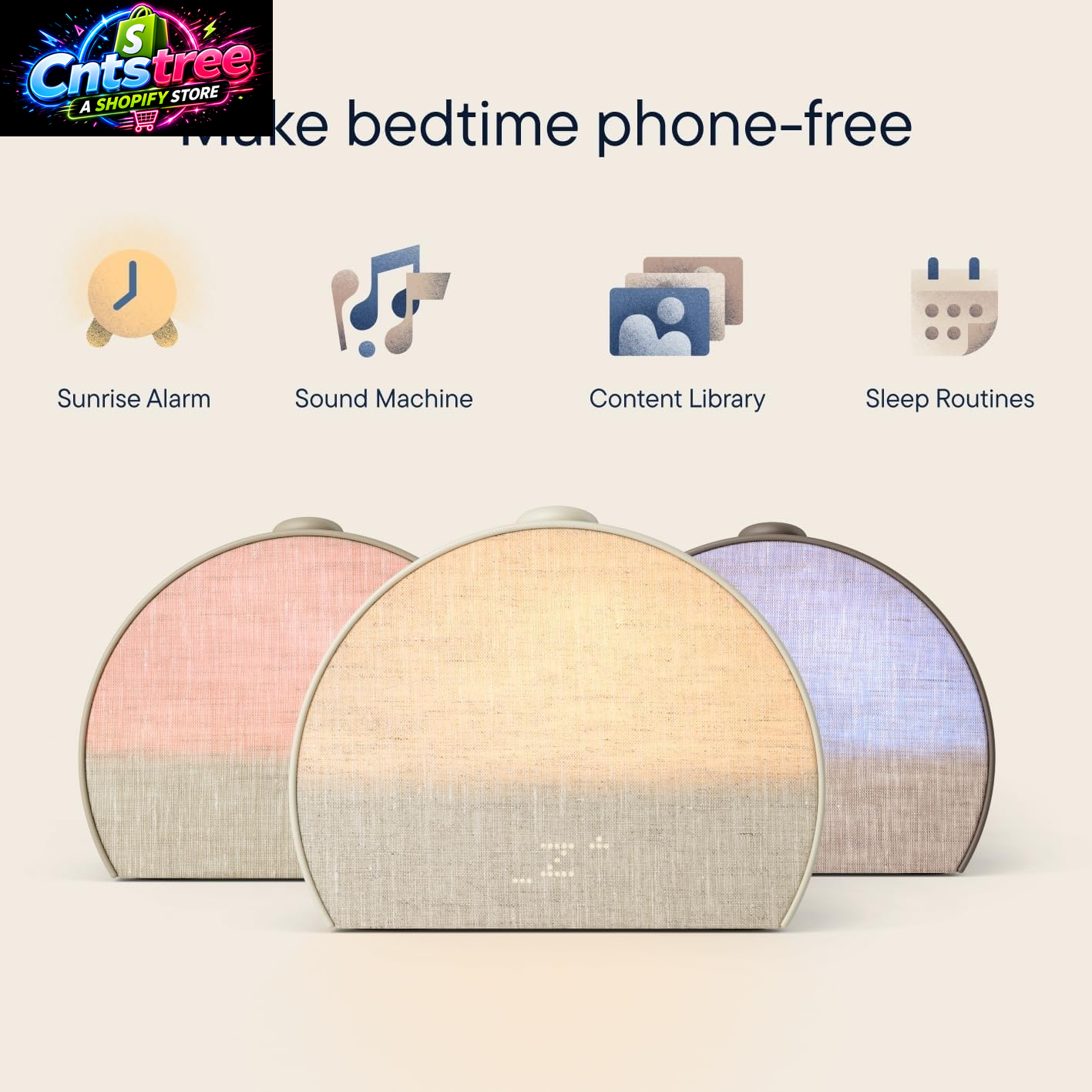 Hatch Restore 3 Sunrise Alarm Clock, Sound Machine, Smart Light (Putty) - White Noise, Screen-Free Sleep Routine