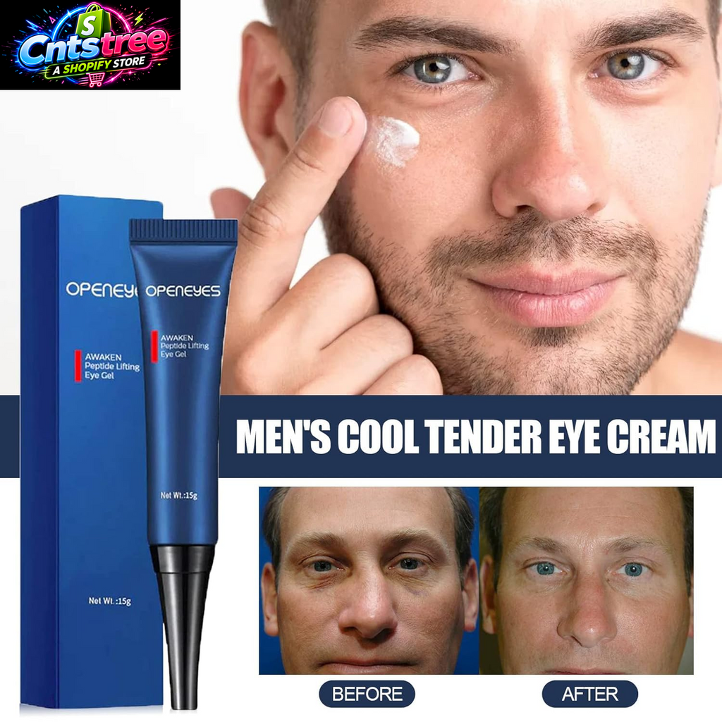 AKARY Awaken Peptide Depuffing Eye Gel, Lifts Firming Eye Tightener, Men'S Moisturizing Eye Cream Hydrating Gel Smooths under Eyes for Dark Circles, Puffiness, Fine Lines & Bags