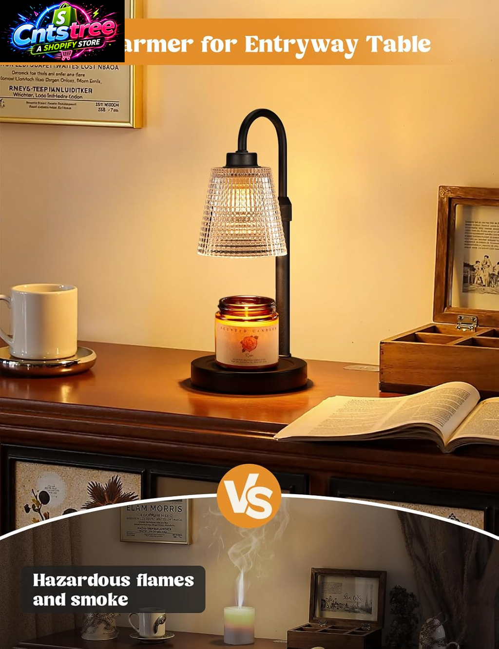 Innqoo Candle Warmer Lamp with Timer, Dimmable Candle Warmer for Jar Candles, Height Adjustable Wax Melts Warmer, Birthday Gifts for Women Mom, House Warming Gifts New Home Decor