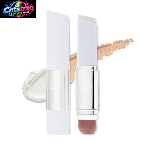 2 in 1 White Color Changing Korean Foundation Stick with Brush Makeup (02#) | Moisturizing ,Long-Lasting Hydration, Light Coverage Concealer,For All Skin Types,Face Foundation Stick