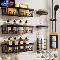 Veken Shower Caddy 6-Pack, Advanced Rustproof Design, No Drilling Adhesive Shelves, Rack with Soap Holder, Large Capacity Bathroom Organizers and Storage, Wall-Mounted Kitchen & Home Decor