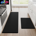 Steprite Kitchen Mats, 2PCS Kitchen Rugs, Cushioned anti Fatigue Kitchen Mats for Floor, Non-Slip Standing Desk Mat, Waterproof Kitchen Rug Set for Kitchen, Floor, Office, 17.3"X30"+17.3"X47", Black