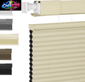 BERISSA Top down Bottom up Cordless Cellular Shades,No Drill Blinds 34"X48" | Beige Blackout TDBU Adjusts Light & Privacy. No-Drill Mount. Honeycomb Saves Energy, Insulates, Blocks Light & Cuts Noise.