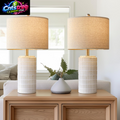 Pokat 23" Modern Ceramic Table Lamp Set of 2 for Living Room White Desk Lamps for Bedroom Farmhouse Bedside Nightstand Lamp House Warming Gifts New Home Decor End Table Lamps Gifts for Women Mom Beige