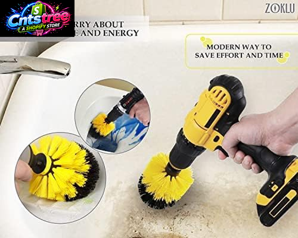 3 Pcs Drill Brush Attachments for Cleaning, Nylon 2/3.5/4 in Heads | Brush Attachment for Drill, 1/4 in Hex Shaft; Use on Car Detailing, Carpet, Wheels, Showers, Bathtubs, Tile, Grout & Floors