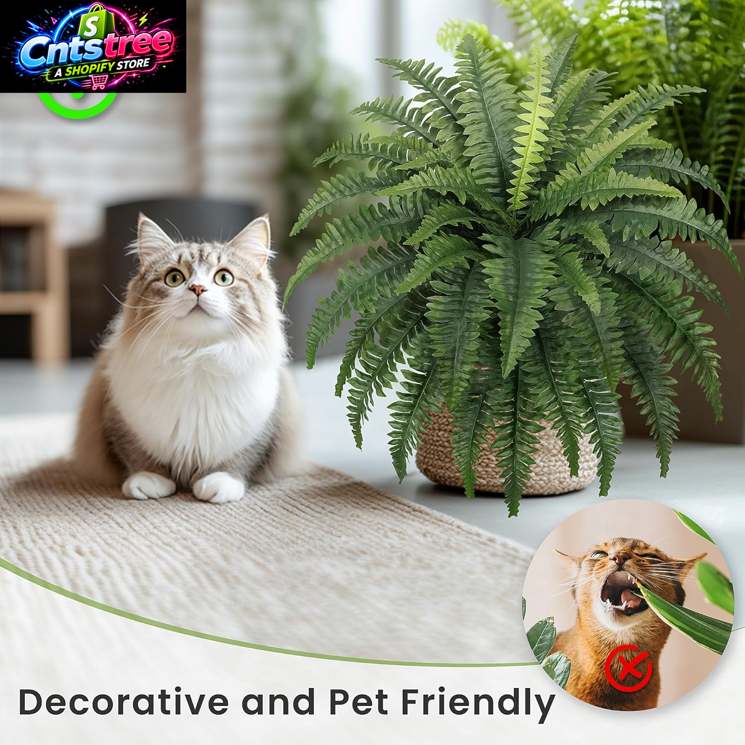 FOREST PRINCE 35" Fake Ferns Artificial Bush Plants for Outdoors, 2-Pack | Uv-Resistant, Large Artificial Boston Ferns, 39 Fronds Each, Zero Maintenance, Pet Friendly, Outdoors Home Décor