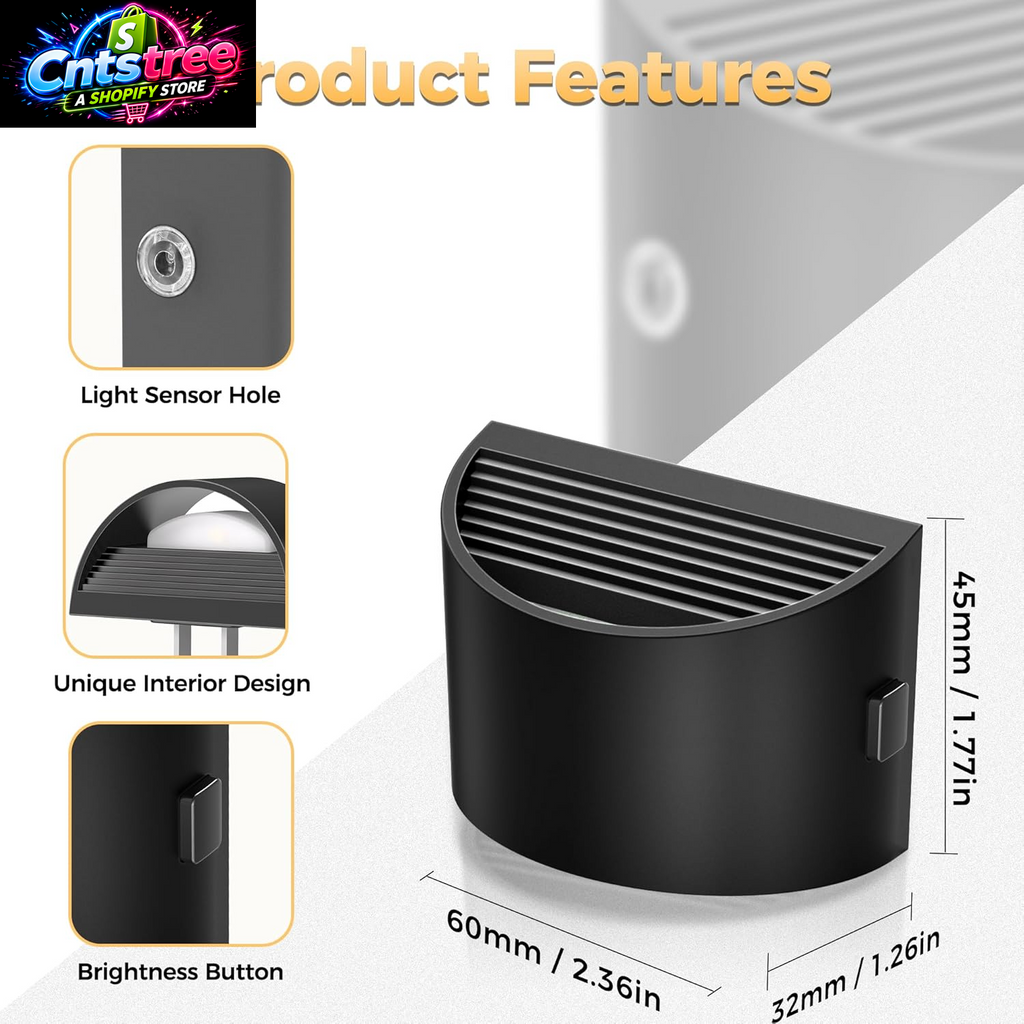 Doresshop LED Night Light[2 Pack], Night Lights Plug into Wall, 3 Level Brightness Adjustable Plug in Night Light, Dusk to Dawn Sensor, Nightlights for Adults, Bedroom, Bathroom, Hallway, 3000K