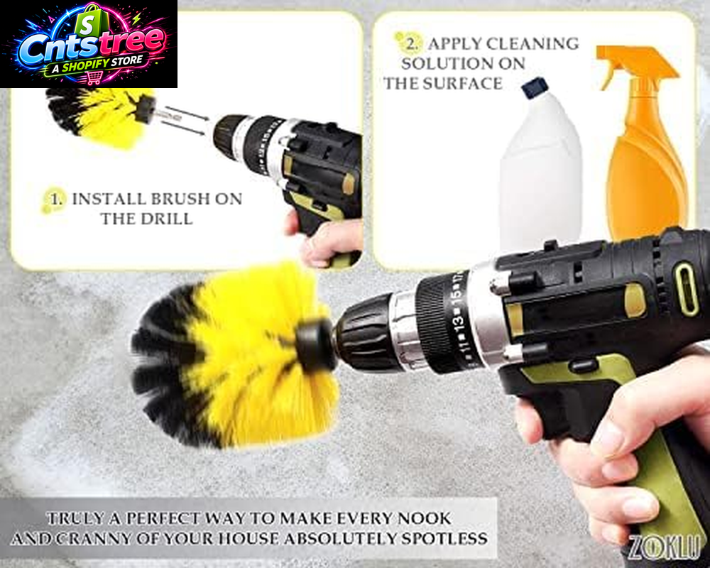 3 Pcs Drill Brush Attachments for Cleaning, Nylon 2/3.5/4 in Heads | Brush Attachment for Drill, 1/4 in Hex Shaft; Use on Car Detailing, Carpet, Wheels, Showers, Bathtubs, Tile, Grout & Floors