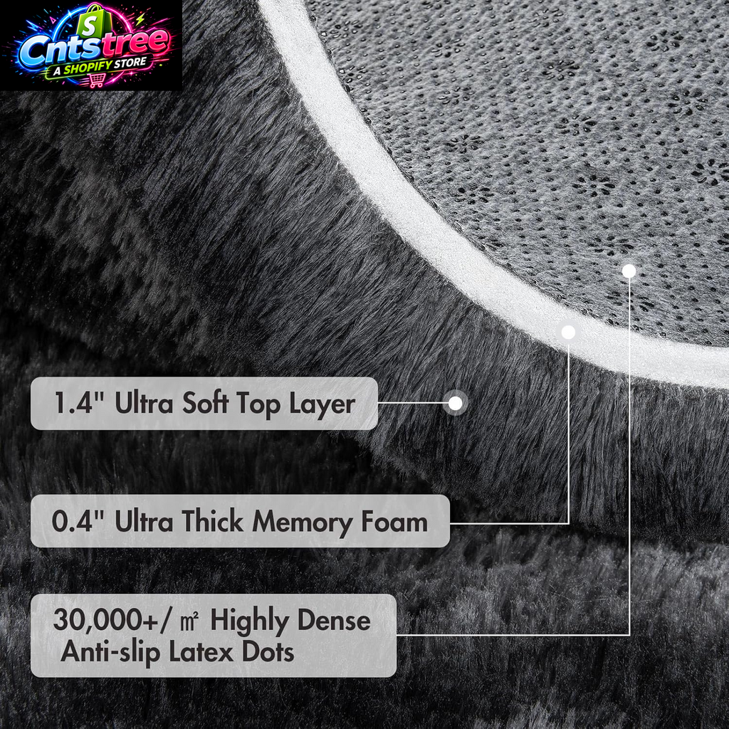 6X9 Ft Large Shag Rugs for Living Room Decor, Tie-Dyed Ultra Soft Fluffy Furry Area Rugs for Bedroom Indoor Floor, Aesthetic Carpet for Kids Home (Dark Grey)