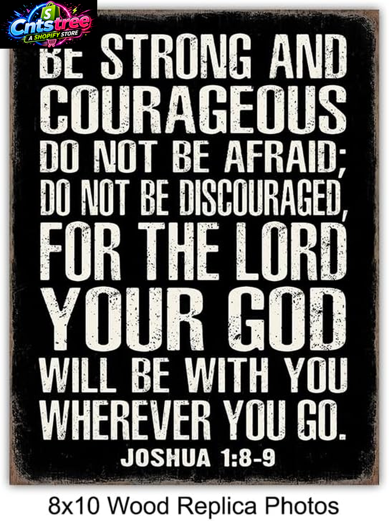 Christian Wall Art - Religious Wall Decor- Christian Gifts for Men - Motivational Quotes Scripture - Man Cave Decor - Positive Quotes Wall Art - Inspirational Office Décor Print