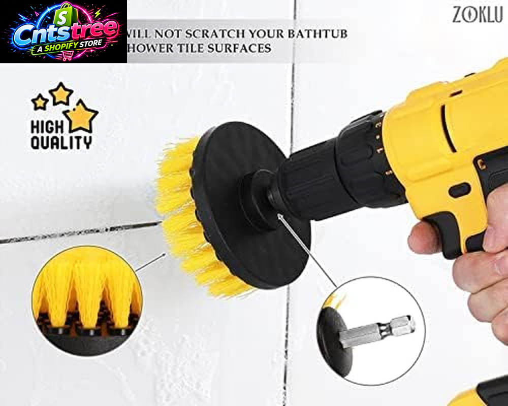 3 Pcs Drill Brush Attachments for Cleaning, Nylon 2/3.5/4 in Heads | Brush Attachment for Drill, 1/4 in Hex Shaft; Use on Car Detailing, Carpet, Wheels, Showers, Bathtubs, Tile, Grout & Floors
