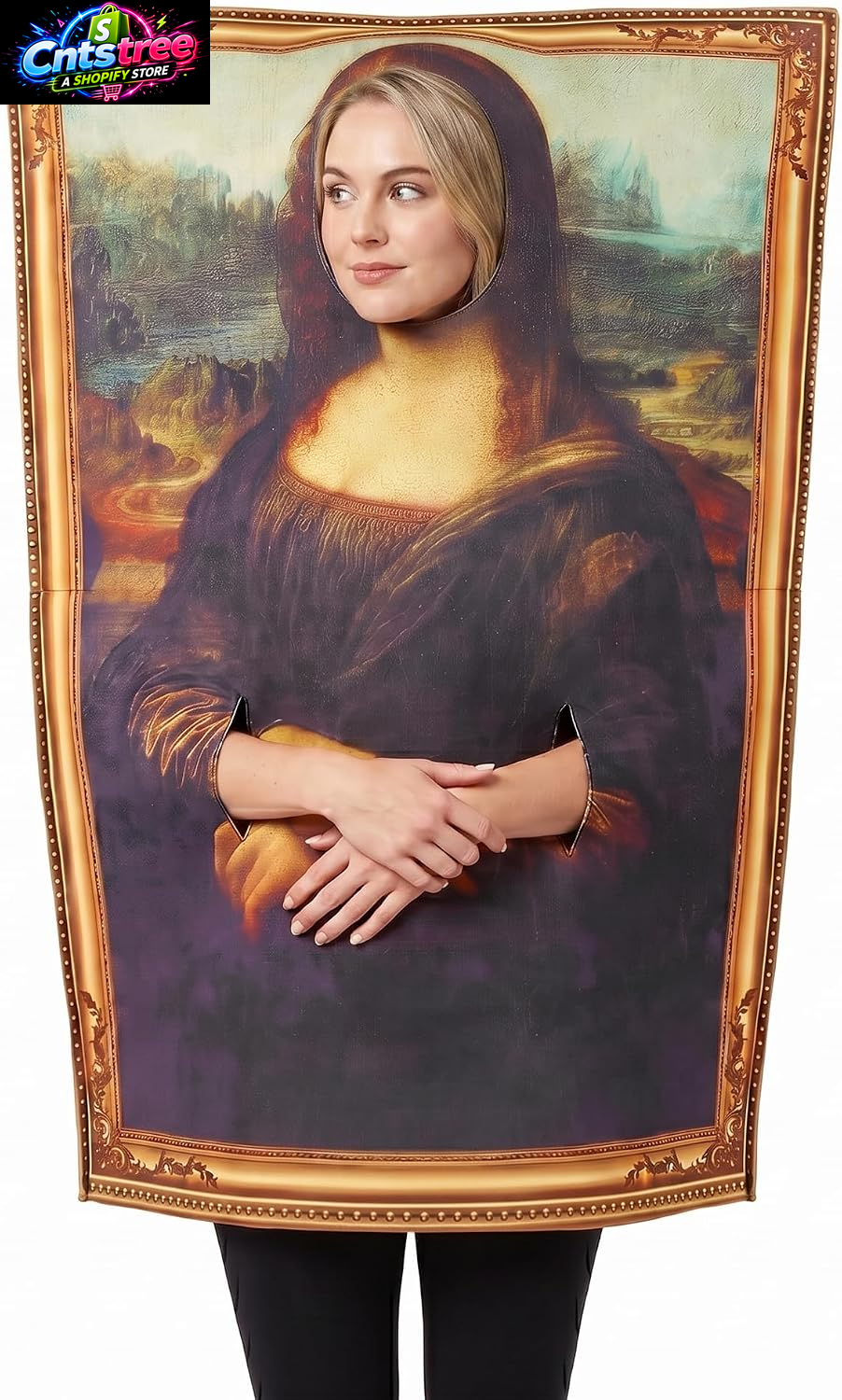 Famous Paintings Mona Lisa Costume Halloween Adult Men Women Funny Cerative Dress up One Size