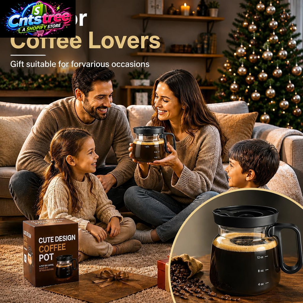 Shelprojsu 16Oz Coffee Pot Mug,Glass Coffee Cups Mini Coffee Pot Coffee Mug,With Leak-Proof Lid Large Capacity, for Ldeal Gift Coffee Lovers(1Pc)