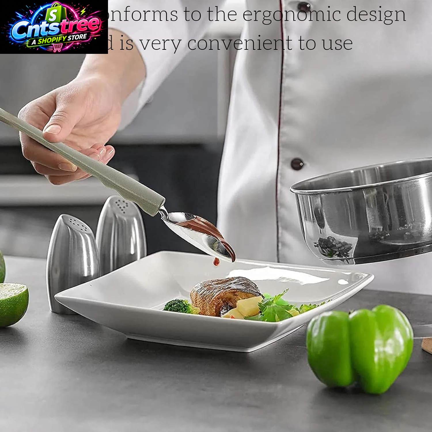 Professional Culinary Precision Drawing Decorating Spoon Set, 2Pcs Stainless Steel Chef Drizzle Spoons,Chocolate Filter Spoons,Plating Spoon for Decorative Plates, Cake, Coffee