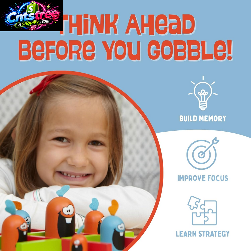 Blue Orange Gobblet Gobblers, Plastic - Tic Tac Toe Strategy Game for Kids, Families and Adults, Educational and Award Winning