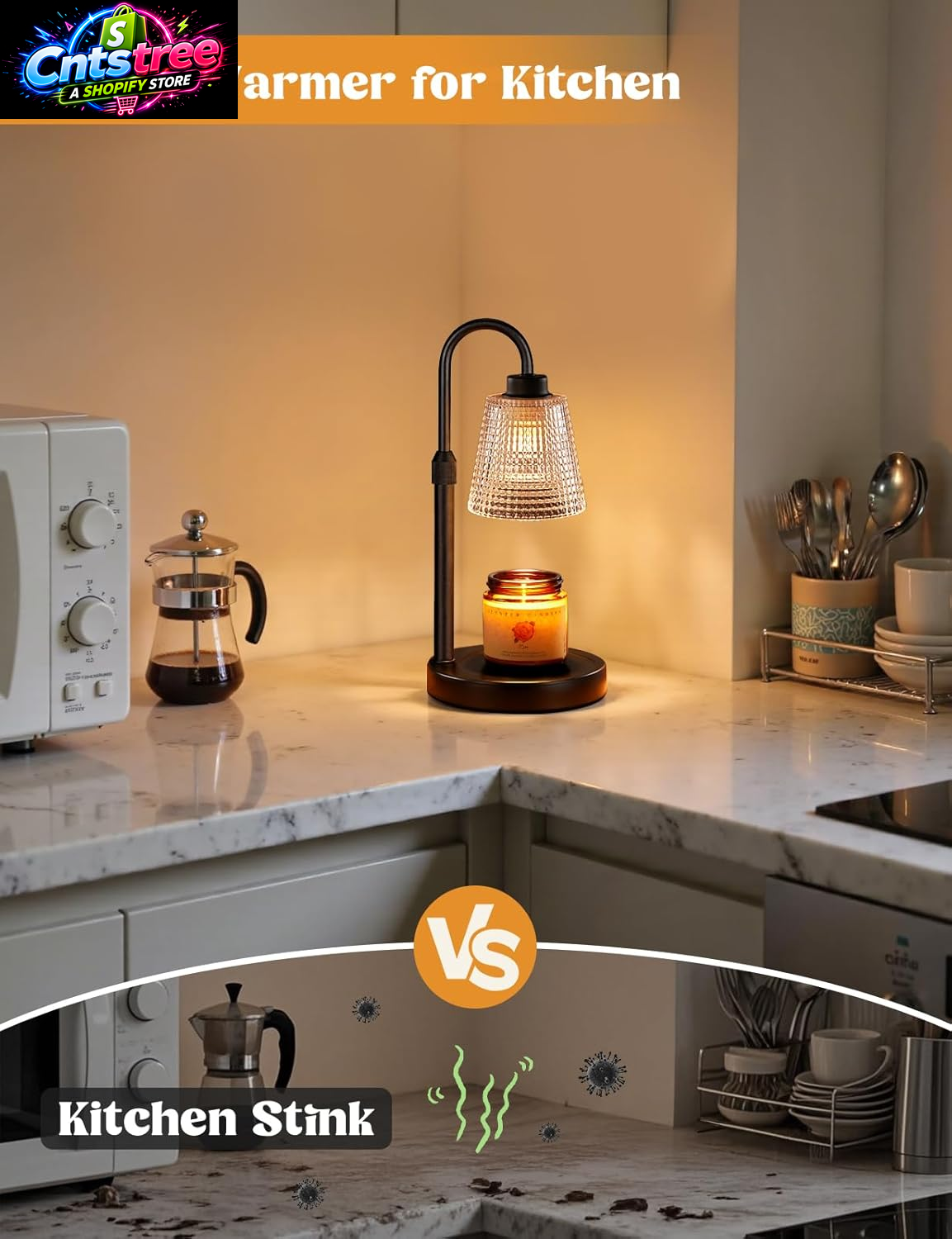 Innqoo Candle Warmer Lamp with Timer, Dimmable Candle Warmer for Jar Candles, Height Adjustable Wax Melts Warmer, Birthday Gifts for Women Mom, House Warming Gifts New Home Decor