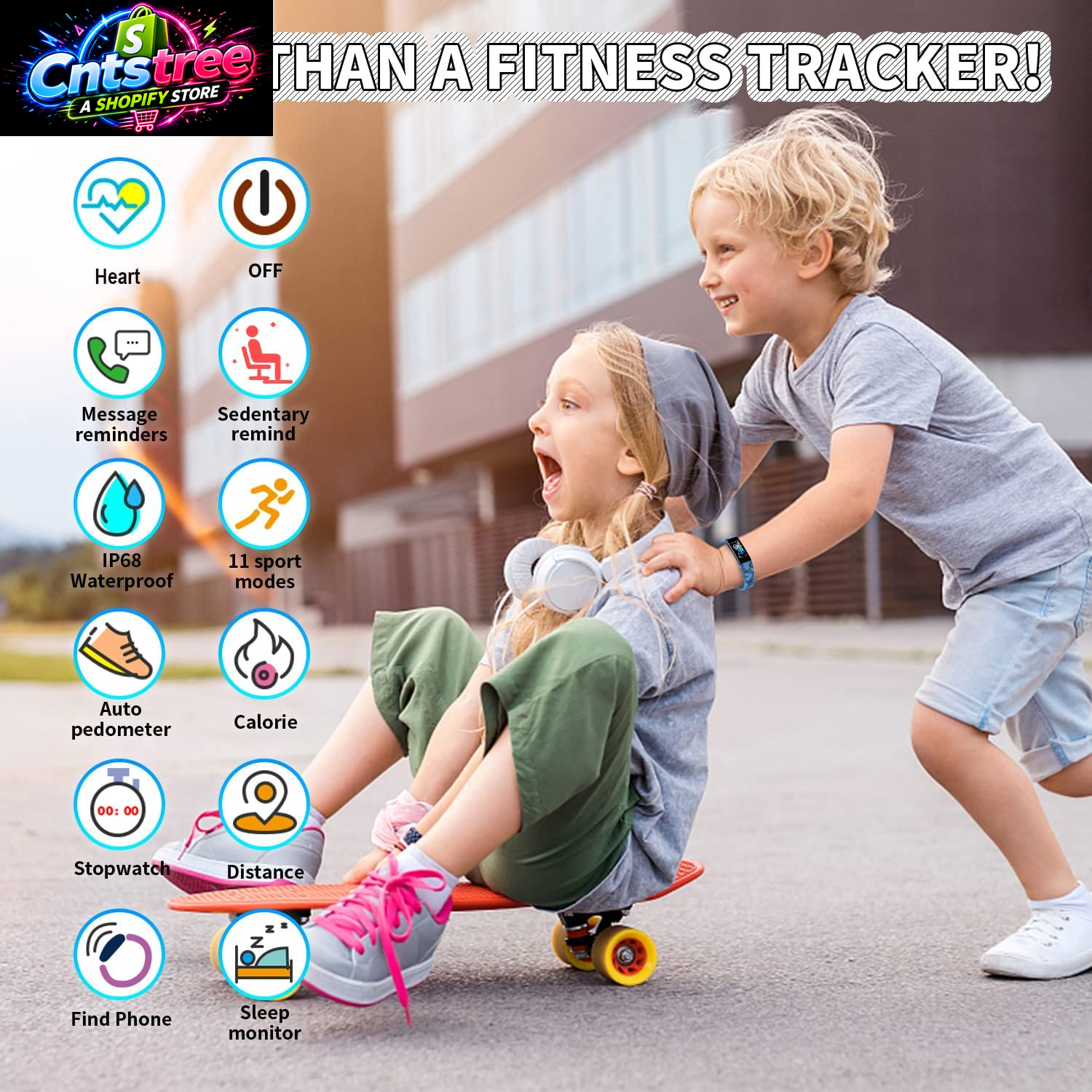 Kids Watch Fitness Tracker, Fitness Watches for Kids, Activity Tracker with Pedometers, Stopwatch, IP68 Waterproof, 11 Sport Modes Smart Watch for Kids Age 6-16 Years Old