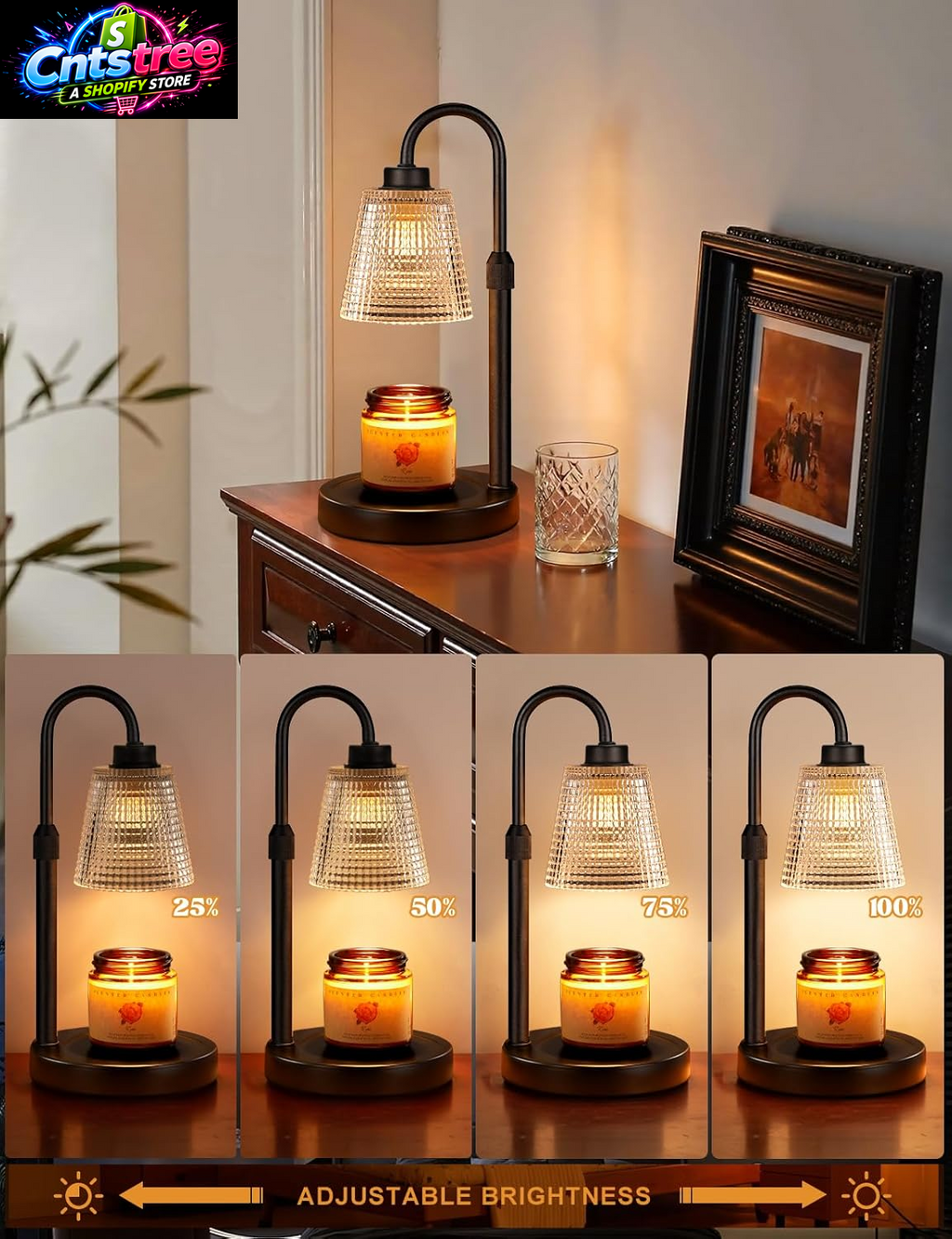 Innqoo Candle Warmer Lamp with Timer, Dimmable Candle Warmer for Jar Candles, Height Adjustable Wax Melts Warmer, Birthday Gifts for Women Mom, House Warming Gifts New Home Decor