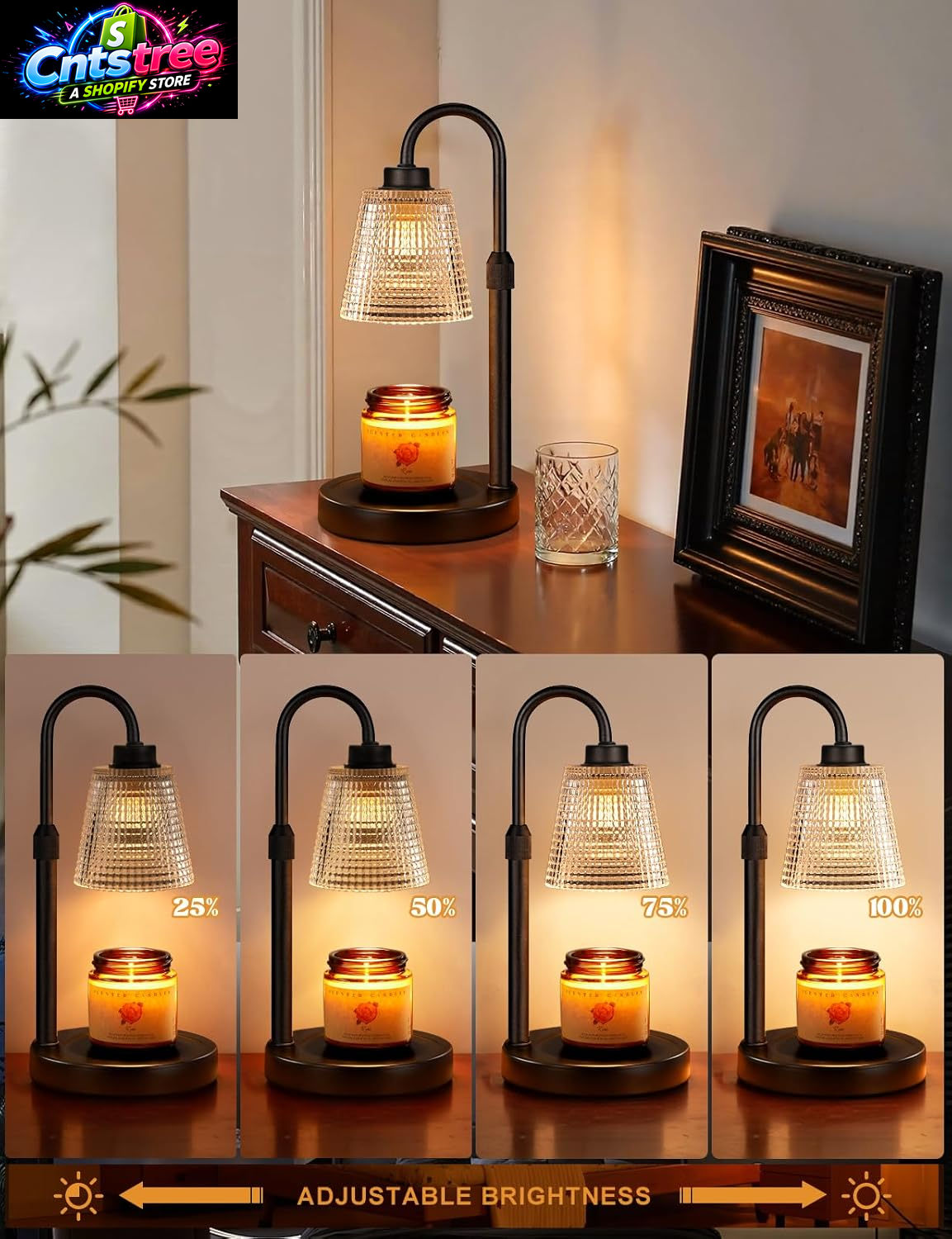 Innqoo Candle Warmer Lamp with Timer, Dimmable Candle Warmer for Jar Candles, Height Adjustable Wax Melts Warmer, Birthday Gifts for Women Mom, House Warming Gifts New Home Decor