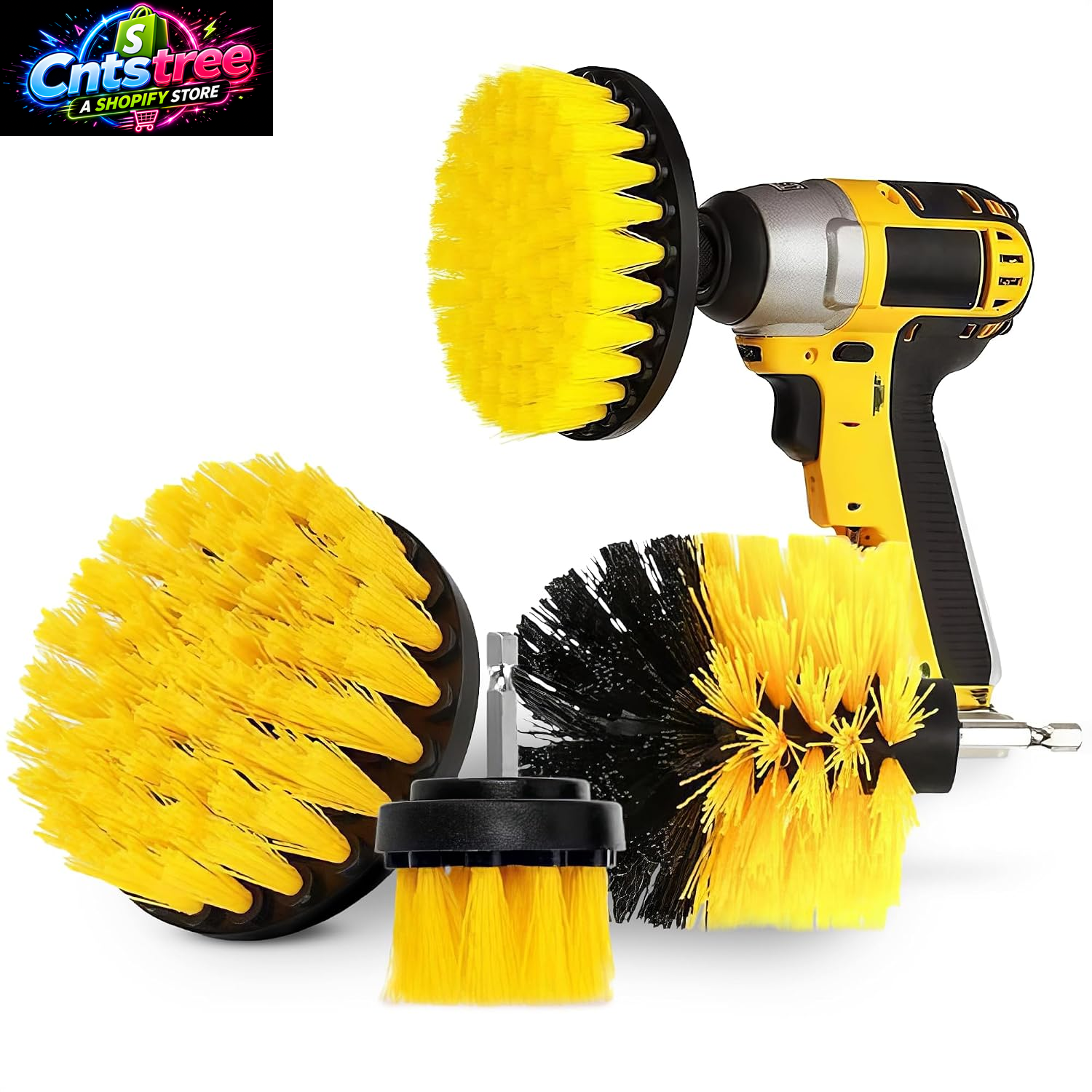 3 Pcs Drill Brush Attachments for Cleaning, Nylon 2/3.5/4 in Heads | Brush Attachment for Drill, 1/4 in Hex Shaft; Use on Car Detailing, Carpet, Wheels, Showers, Bathtubs, Tile, Grout & Floors
