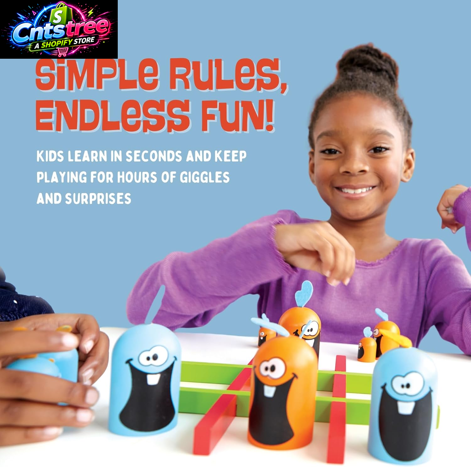 Blue Orange Gobblet Gobblers, Plastic - Tic Tac Toe Strategy Game for Kids, Families and Adults, Educational and Award Winning