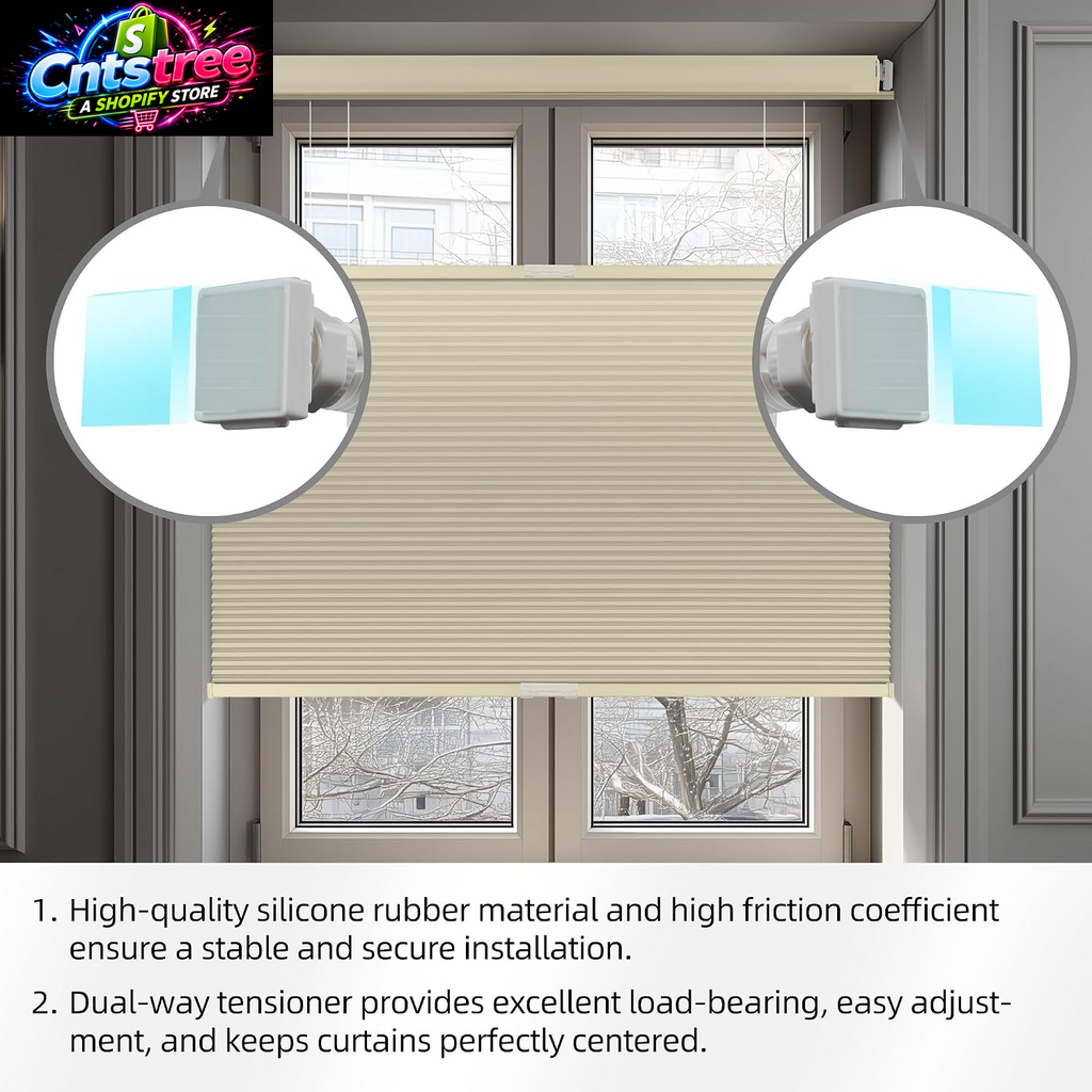 BERISSA Top down Bottom up Cordless Cellular Shades,No Drill Blinds 34"X48" | Beige Blackout TDBU Adjusts Light & Privacy. No-Drill Mount. Honeycomb Saves Energy, Insulates, Blocks Light & Cuts Noise.