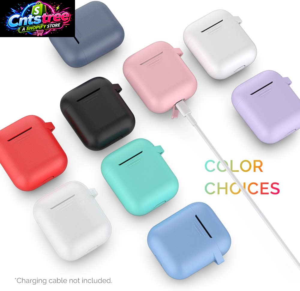Ahastyle Upgrade Silicone Case Protective Cover | [Front LED Visible] Compatible with Apple Airpods 2 & 1 (Navy Blue)