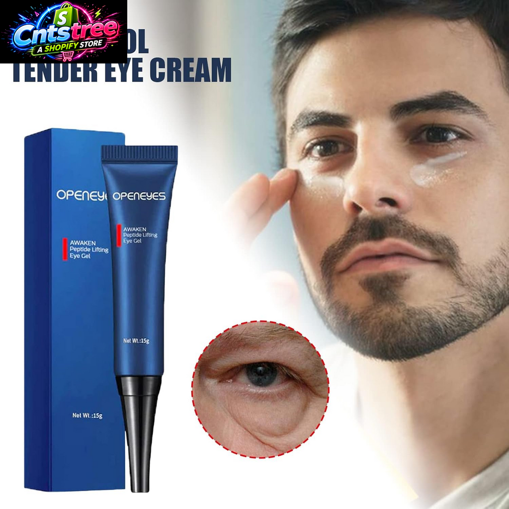 AKARY Awaken Peptide Depuffing Eye Gel, Lifts Firming Eye Tightener, Men'S Moisturizing Eye Cream Hydrating Gel Smooths under Eyes for Dark Circles, Puffiness, Fine Lines & Bags