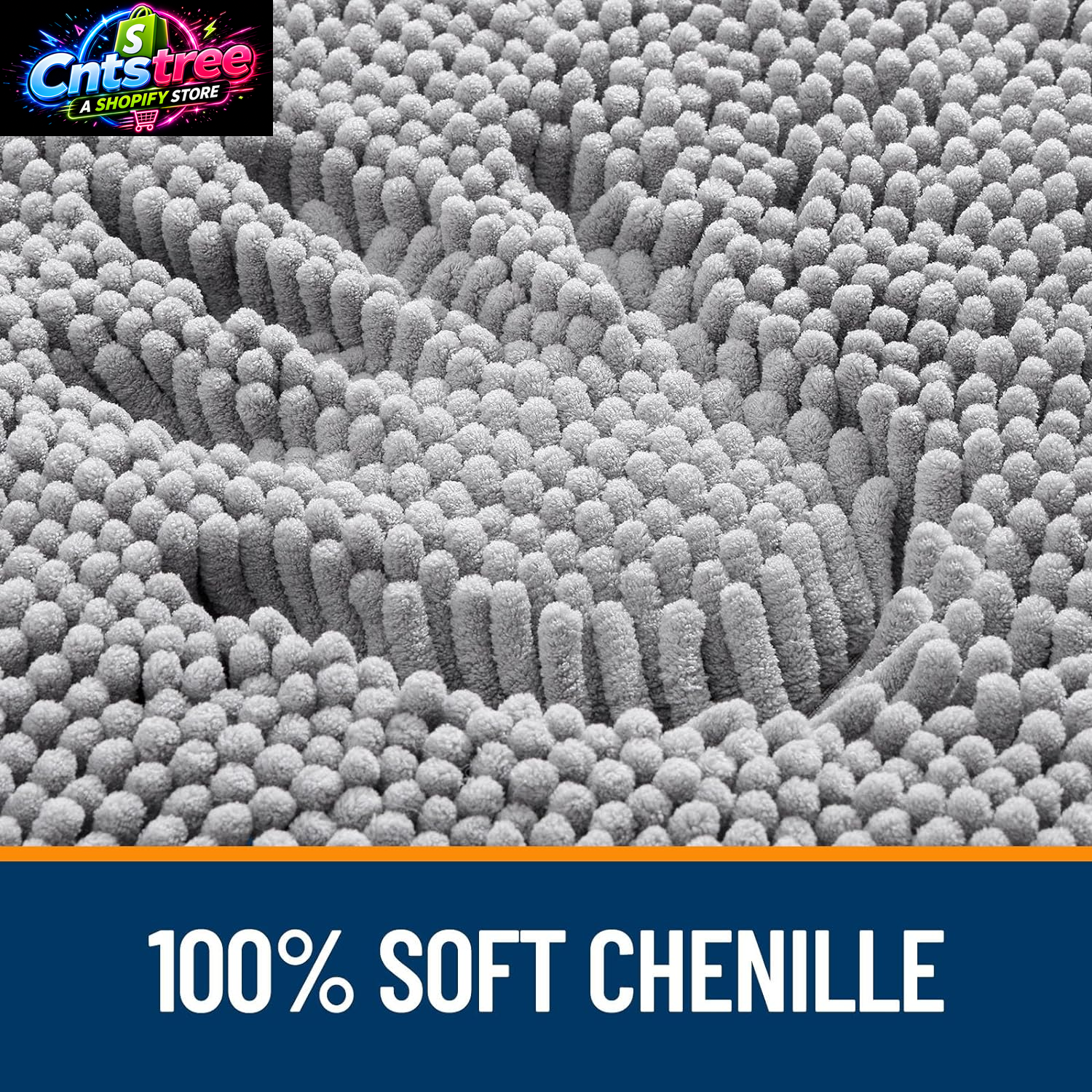 OLANLY Bathroom Rugs 30X20, Extra Soft Absorbent Chenille Bath Rugs, Rubber Backing Quick Dry, Machine Washable Bath Mats for Bathroom Floor, Tub and Shower, Home Decor Accessories, Grey