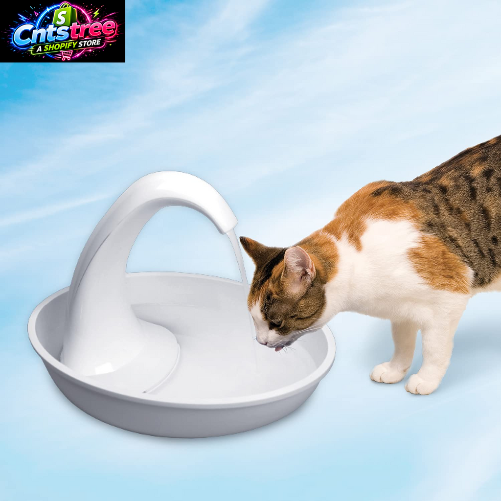 Pioneer Pet Swan Pet Drinking Fountain for Cats and Dogs - 80Oz Capacity, Great for Multiple Pets – Great for Pets Who Love the Faucet - Bubbler and Bowl Dispenser Design Keeps Water Moving