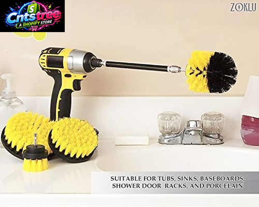 3 Pcs Drill Brush Attachments for Cleaning, Nylon 2/3.5/4 in Heads | Brush Attachment for Drill, 1/4 in Hex Shaft; Use on Car Detailing, Carpet, Wheels, Showers, Bathtubs, Tile, Grout & Floors