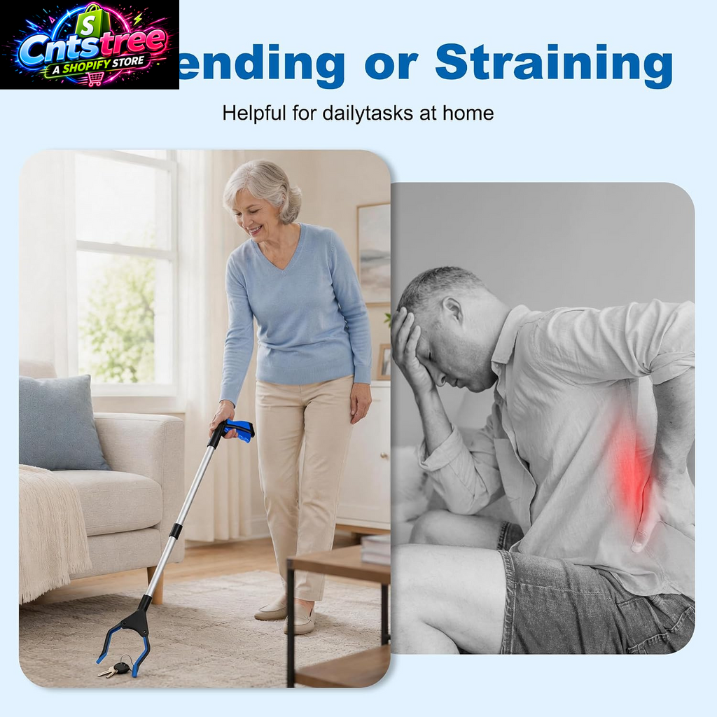 Reacher Grabber Pickup Tool, 32 Inch Grabber Reacher Tool for Seniors, Foldable Reaching Aid with 4.3 Inch Wide Jaw, Trash Picker Upper Grabber, Lightweight Mobility Aid for Elderly