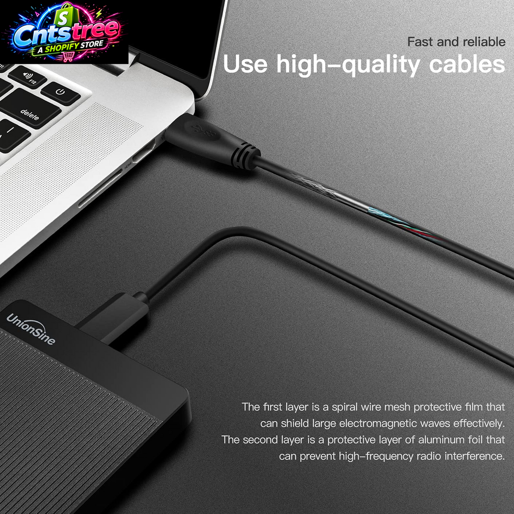 Unionsine 500GB Ultra Slim Portable External Hard Drive HDD-USB 3.0 for PC, Mac, Laptop, PS4, Xbox One, Xbox 360-(Black)
