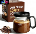 Shelprojsu 16Oz Coffee Pot Mug,Glass Coffee Cups Mini Coffee Pot Coffee Mug,With Leak-Proof Lid Large Capacity, for Ldeal Gift Coffee Lovers(1Pc)