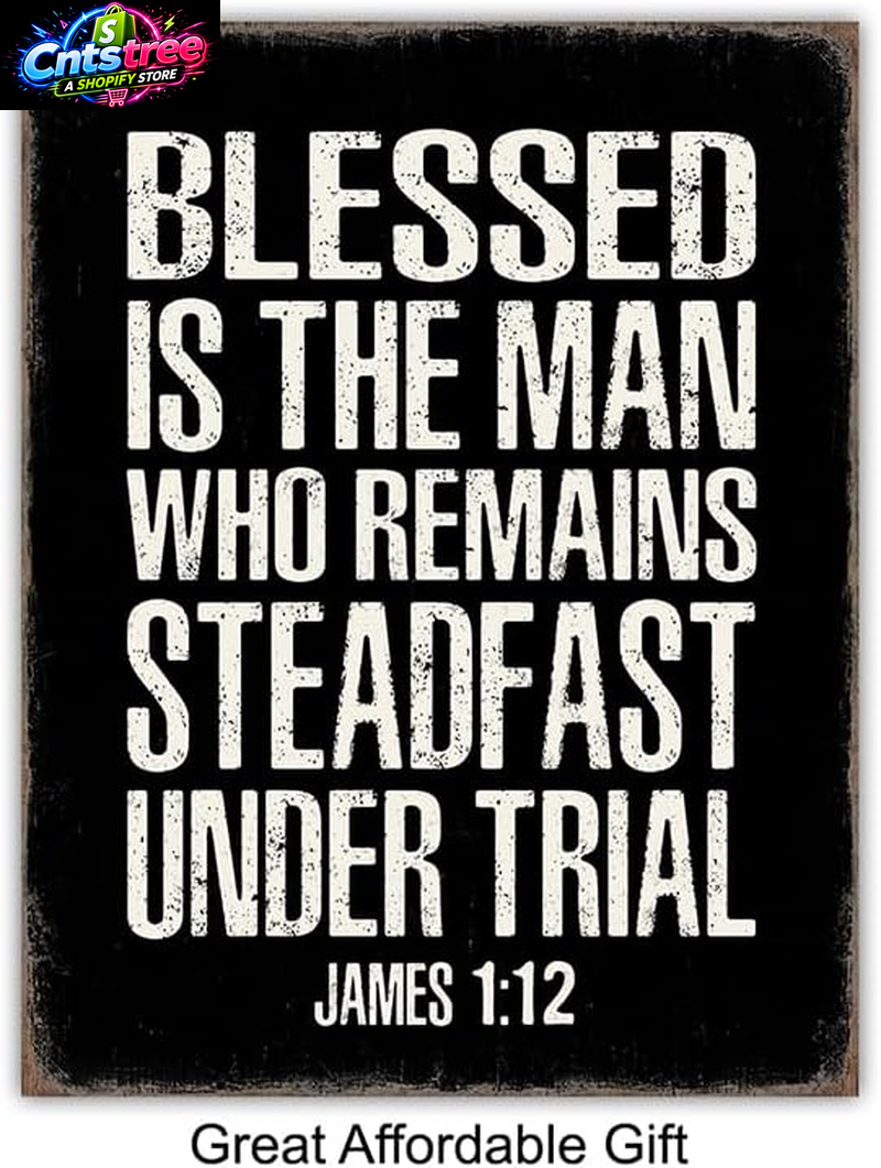 Christian Wall Art - Religious Wall Decor- Christian Gifts for Men - Motivational Quotes Scripture - Man Cave Decor - Positive Quotes Wall Art - Inspirational Office Décor Print