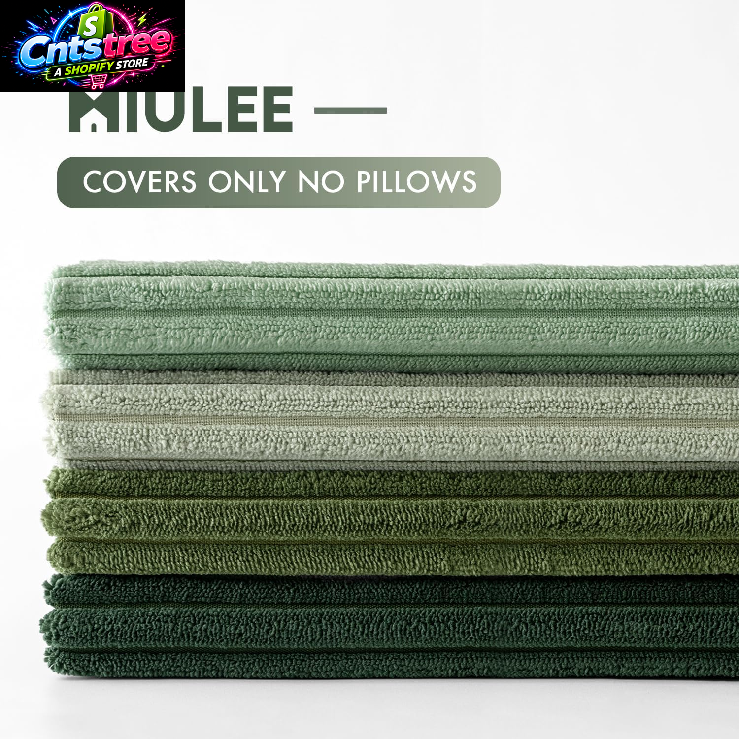 MIULEE Boho Farmhouse Sage Green Throw Pillow Covers 18X18 Inch Set of 4 Mordern Nordic Cushion Covers Soft Corduroy Spring Home Decor for Couch Bed Sofa Living Room Forest Green
