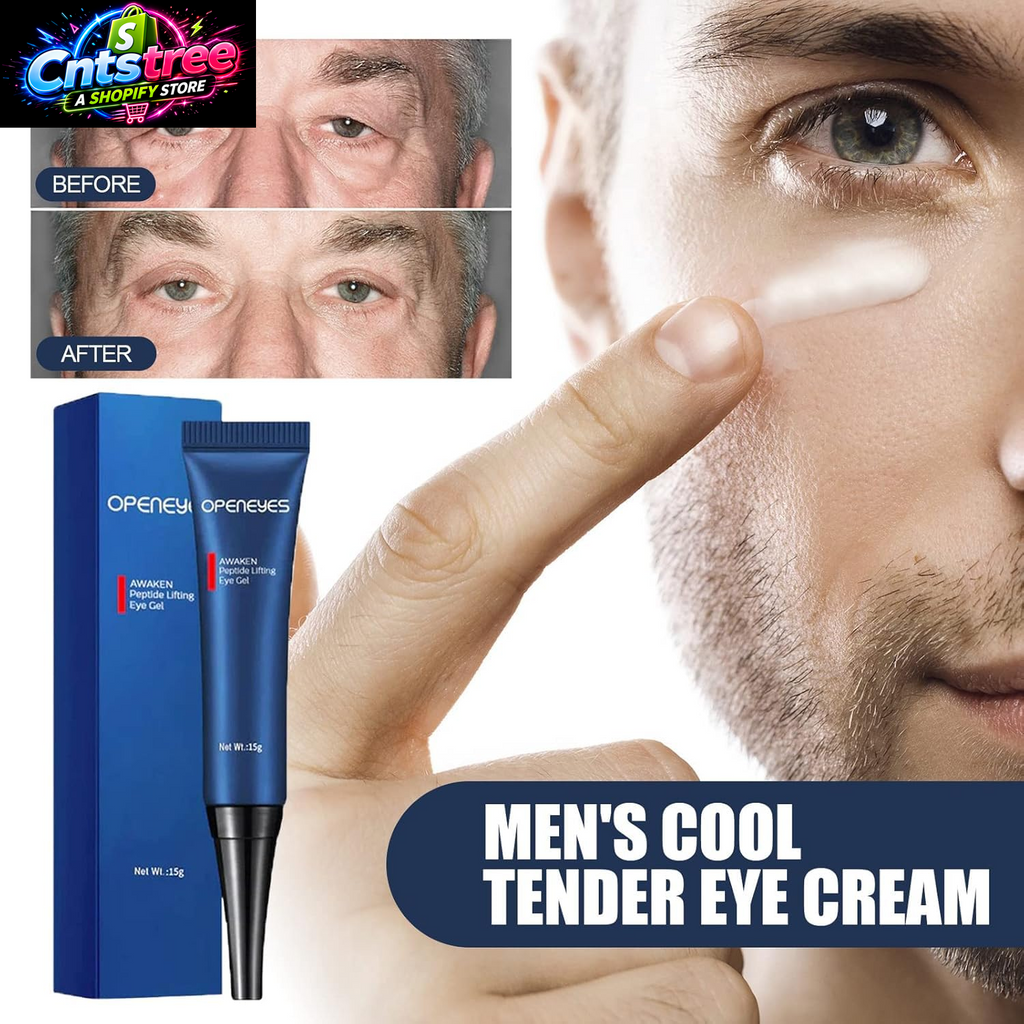 AKARY Awaken Peptide Depuffing Eye Gel, Lifts Firming Eye Tightener, Men'S Moisturizing Eye Cream Hydrating Gel Smooths under Eyes for Dark Circles, Puffiness, Fine Lines & Bags
