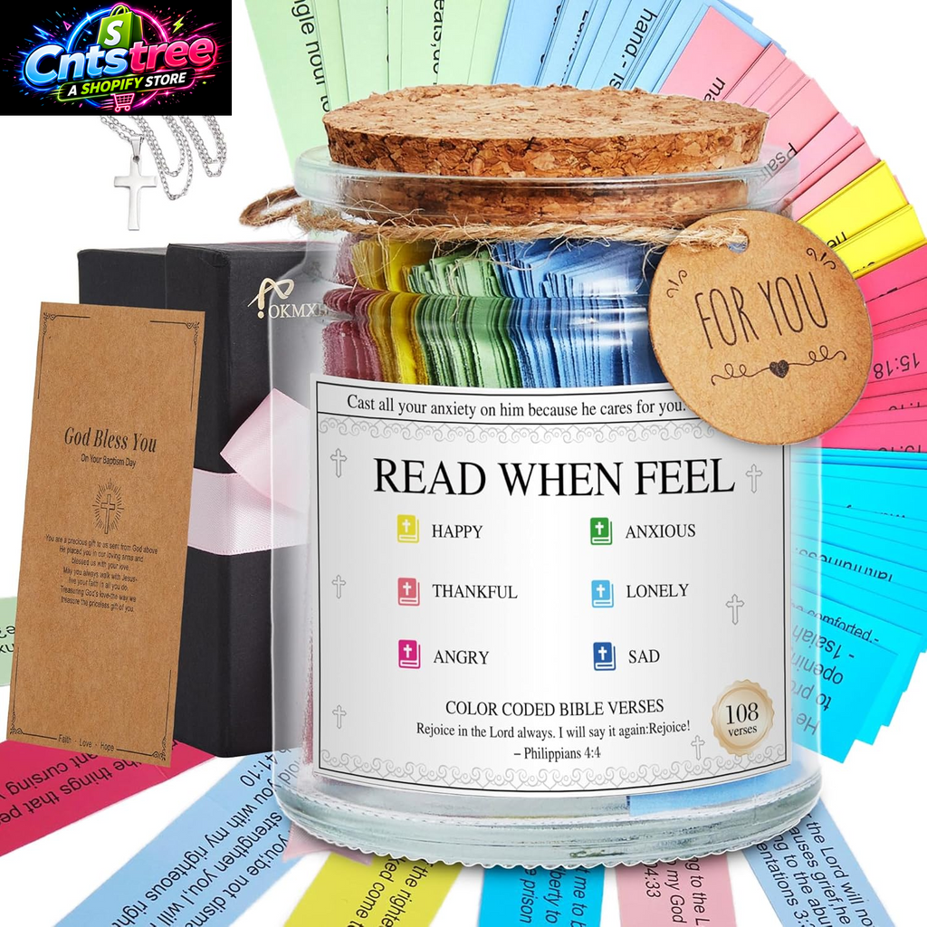 Bible Verse Jar,Read Me When Bible Verses Jar for Emotions and Feelings,Mothers Day Gifts,Christian Gift for Women and Men,Mothers Day Gift Bulk,Birthday Gifts for Women