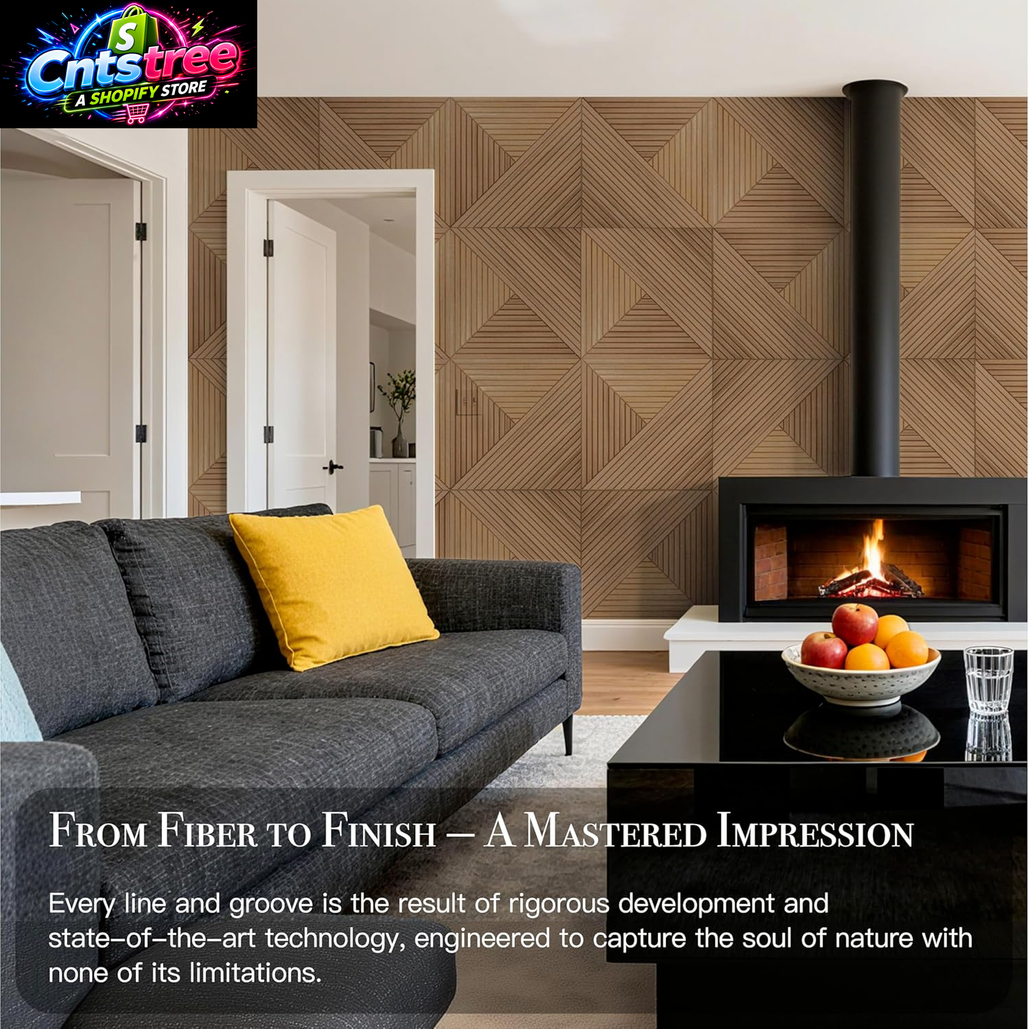 Soon Global Acoustical Wall Panels, 6-Piece 23.62 X 23.62 Inches Art Acoustic Panels, Decorative Acoustic Panels, Acoustic Wall Panels, Sound Absorbing Wall Art, Arcadian Vortex