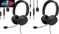 Amazon Basics on Ear Wired Computer Headset with Adjustable Microphone, 3.5Mm Port or In-Line Control with USB-A Port, Foldable, Clear Sound, Small/Medium Size, Black (Pack of 2)