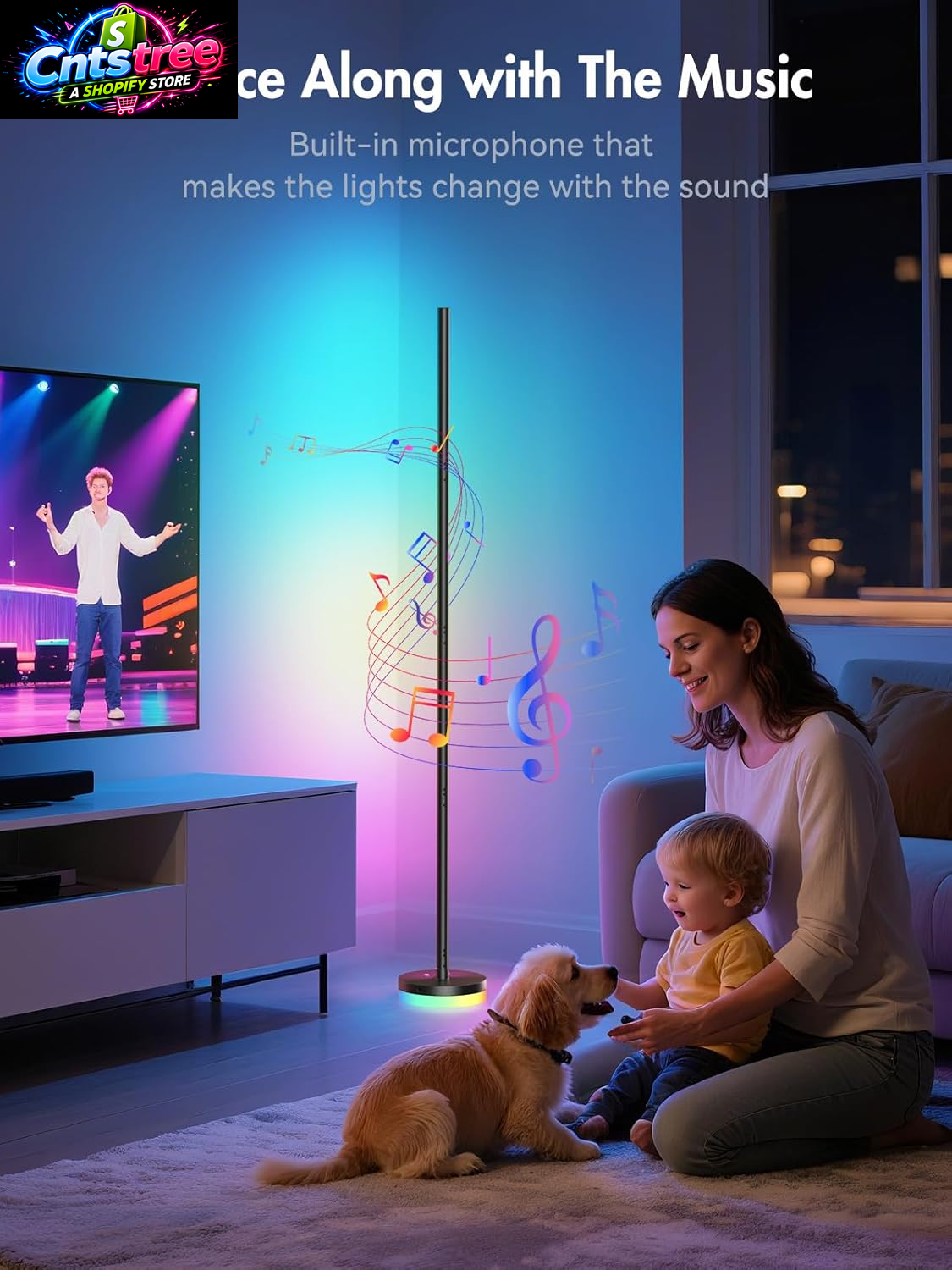 OIYN Corner Floor Lamp, RGBICW LED Corner Lamp with 1300Lm Smart Modern Floor Lamp,App & Remote Control,Music Sync,Color Changing Standing Lamp for Bedroom Living Room and Gaming Rooms