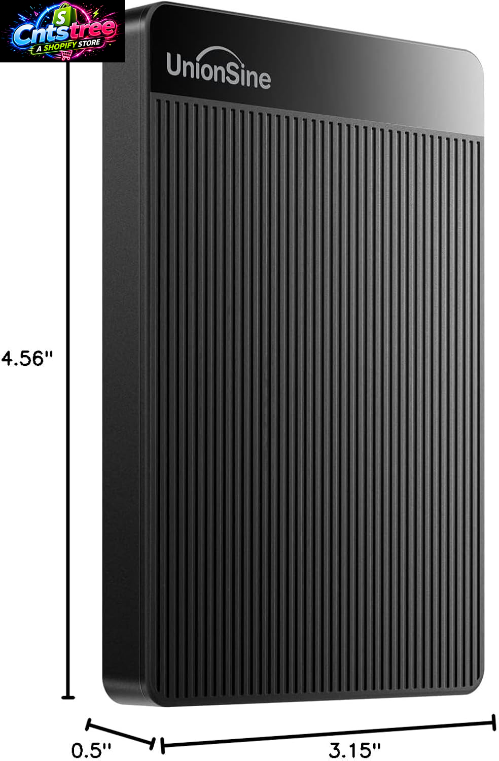 Unionsine 500GB Ultra Slim Portable External Hard Drive HDD-USB 3.0 for PC, Mac, Laptop, PS4, Xbox One, Xbox 360-(Black)