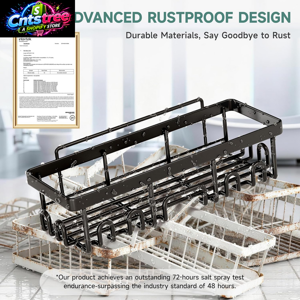 Veken Shower Caddy 6-Pack, Advanced Rustproof Design, No Drilling Adhesive Shelves, Rack with Soap Holder, Large Capacity Bathroom Organizers and Storage, Wall-Mounted Kitchen & Home Decor