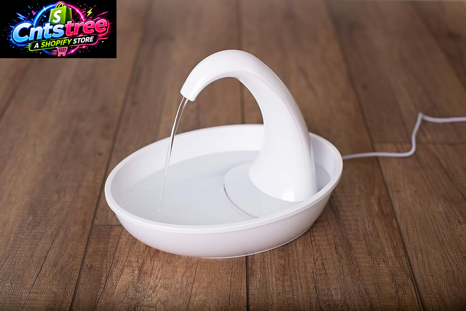 Pioneer Pet Swan Pet Drinking Fountain for Cats and Dogs - 80Oz Capacity, Great for Multiple Pets – Great for Pets Who Love the Faucet - Bubbler and Bowl Dispenser Design Keeps Water Moving